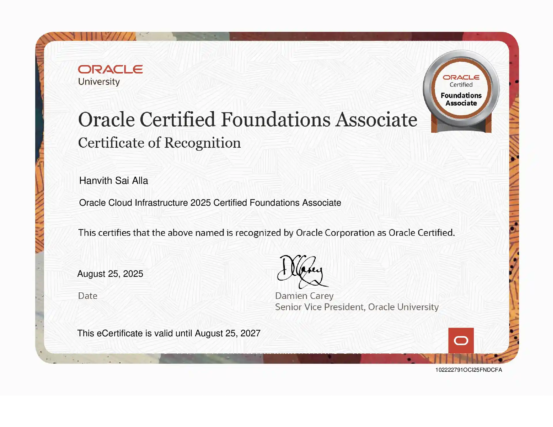 Oracle Cloud Infrastructure 2025 Foundations Associate (1Z0-1085-25)